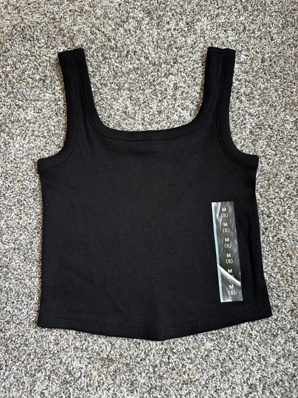 Black Ribbed Art Class Square-Neck Tank Top - Girls